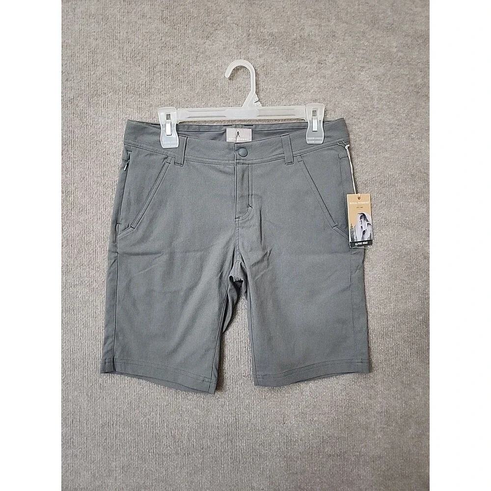 Royal Robbins Alpine Road Shorts Womens 4 Pewter Gray Hiking Stretch NEW - Picture 2 of 10